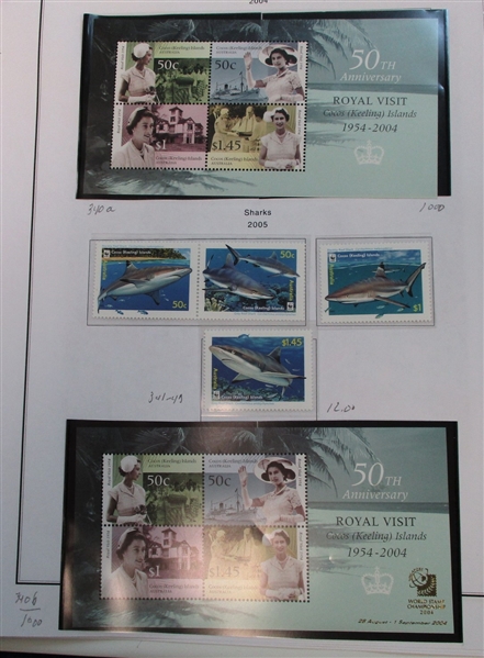 Cocos Islands Mostly Mint Collection on Pages (Est $100-150)