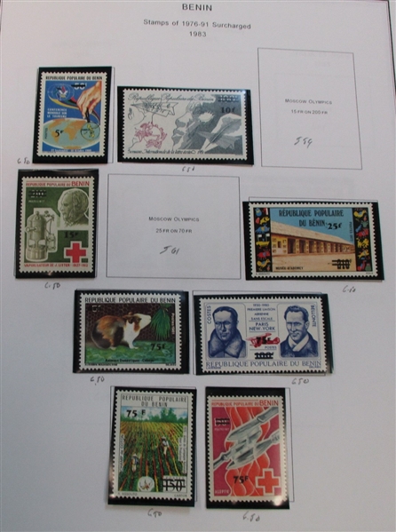 Benin Collection on Pages and Souvenir Sheet Accumulation  to 1990's (Est $80-100)