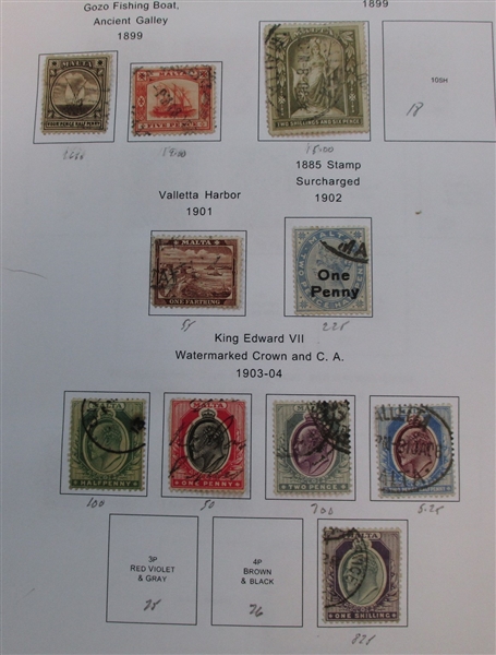 Malta Early to Modern Mint and Used Collection (Est $350-450)