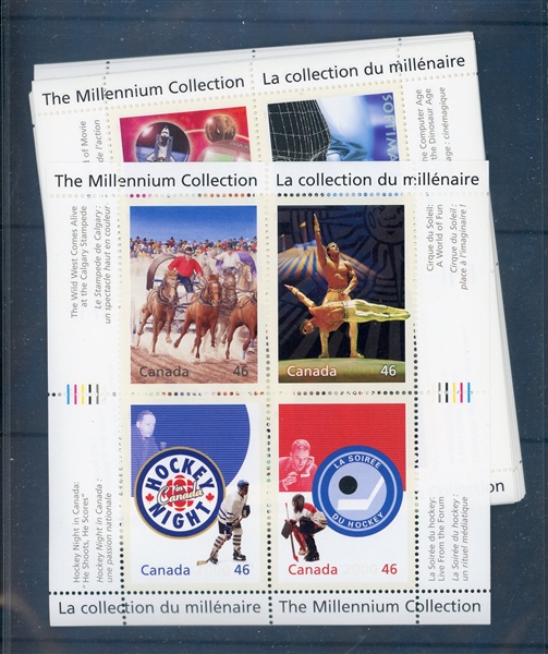 Canada Scott 1818-1834 MNH Complete Set of Millenium Sheets (SCV $110.50)