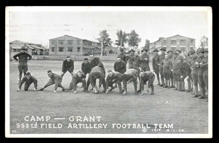Camp Grant Army Football Team Real Photo Postcard (Est $40-70)