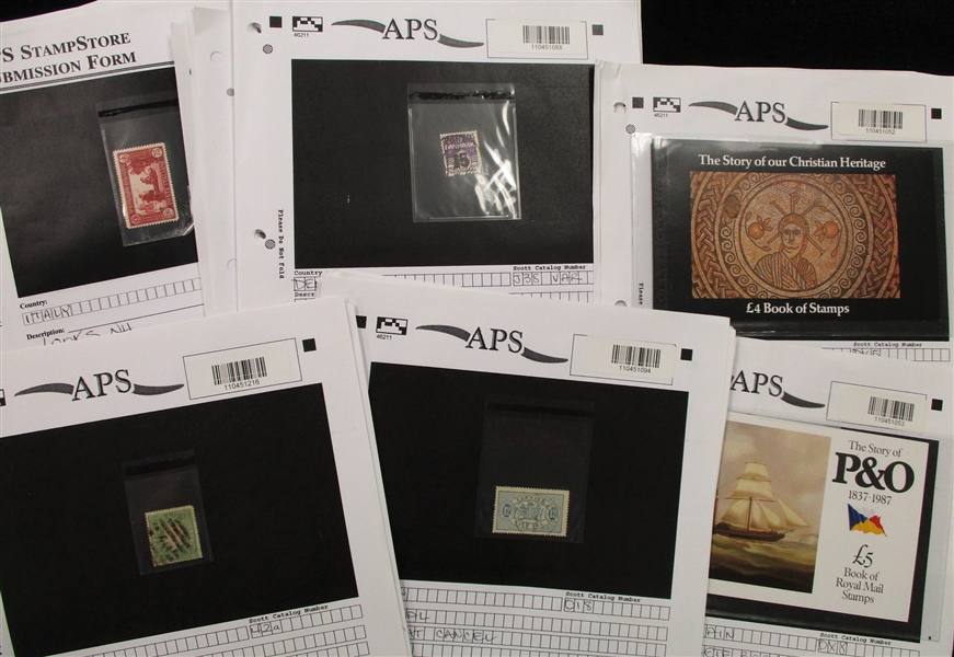 Group of Foreign Stamps and Booklets on APS Stampstore Pages (Est $600-800)