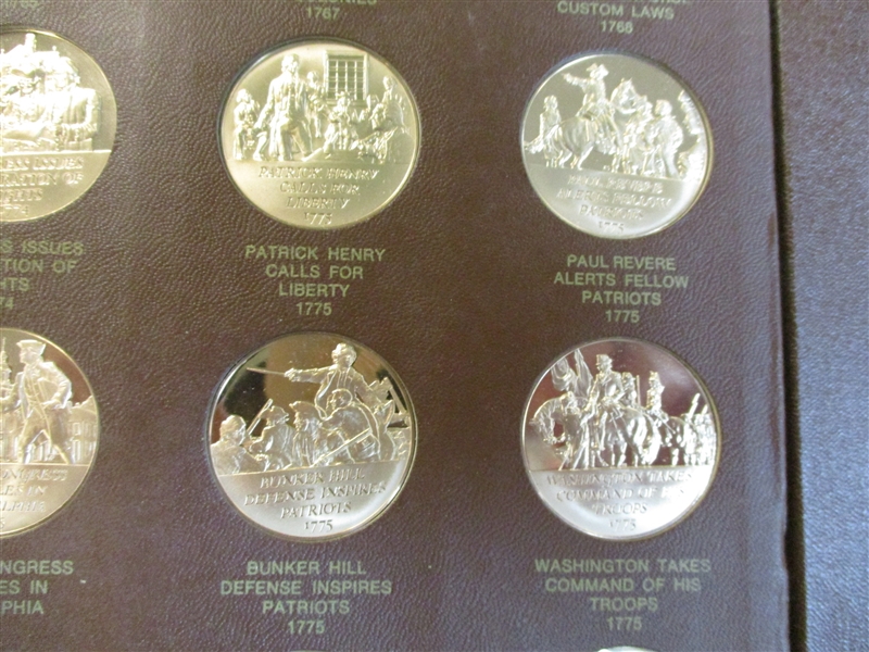 The Franklin Mint History of the American Revolution First Edition Solid Bronze Proof Set of 50