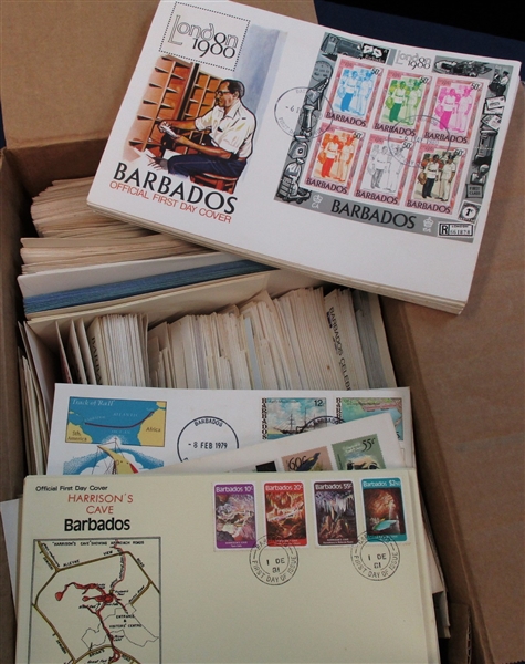 Barbados Box of Over 400 First Day Covers (Est $150-200)