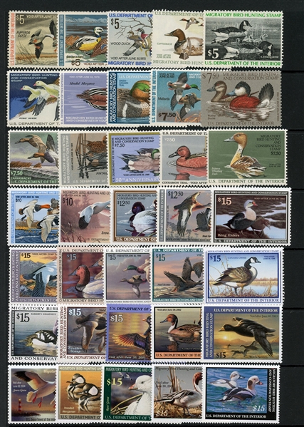 USA MNH Ducks, All Different Scott RW39//RW76 (SCV $795)