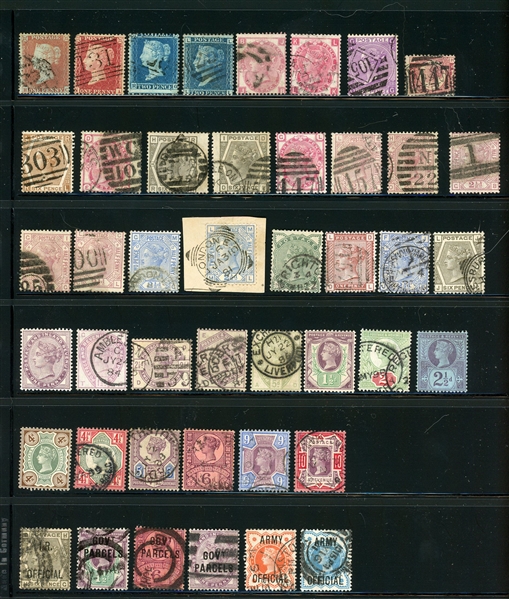 Great Britain 19th Century Used Accumulation - All Different (SCV $2260)