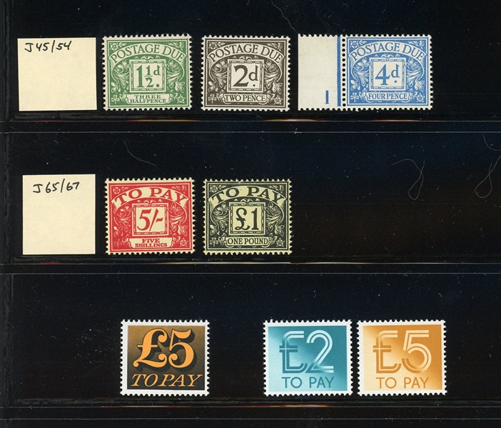 Great Britain Mint Postage Dues - All Different (SCV $683)