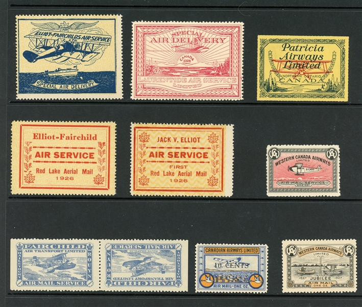 Canada Group of Semi Official Airmails, MNH, 9 Different (SCV $672.50)