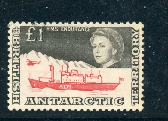 British Antarctic Territory Scott 24 Used, F-VF, 1969 £1 Value (SCV $140)