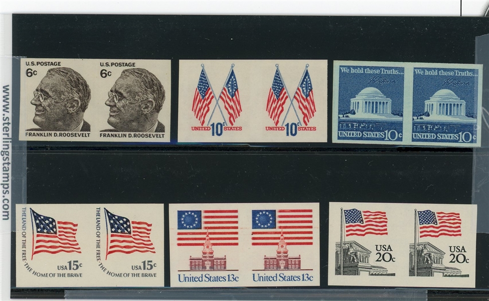 6 Different MNH Imperf Pairs, F-VF (SCV $168)