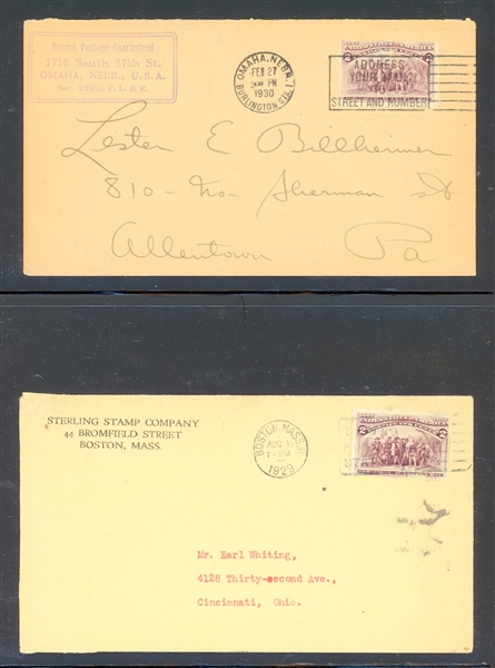 USA  - 18 Covers with Late Use 1893 Columbian Stamps (Est $75-100)