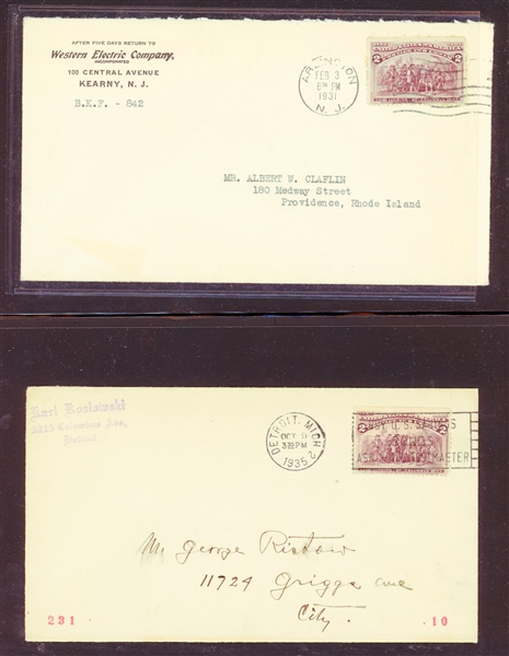 USA  - 18 Covers with Late Use 1893 Columbian Stamps (Est $75-100)