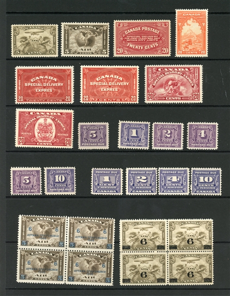Canada Back of Book MNH Selection on Stockpage (SCV $1561