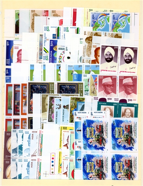India 1980-2002 All Different MNH Blocks (SCV $3126)