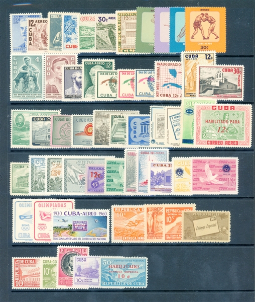 Cuba Pre-1960 Accumulation of All Different Mint (SCV $1085)
