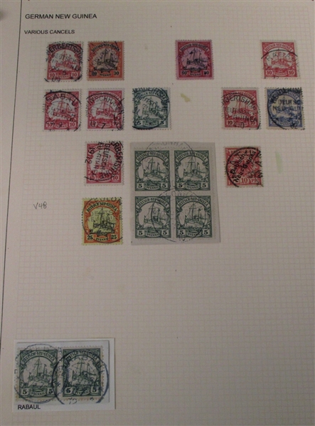 Nice German Colonies and OFfices Cancel Collection (Est $400-500)