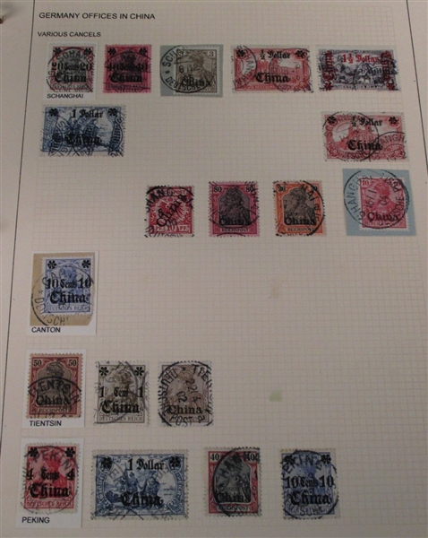 Nice German Colonies and OFfices Cancel Collection (Est $400-500)