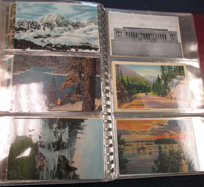 1200 Postcards in 6 Binders - 1900's-1960's (Est $300-400)