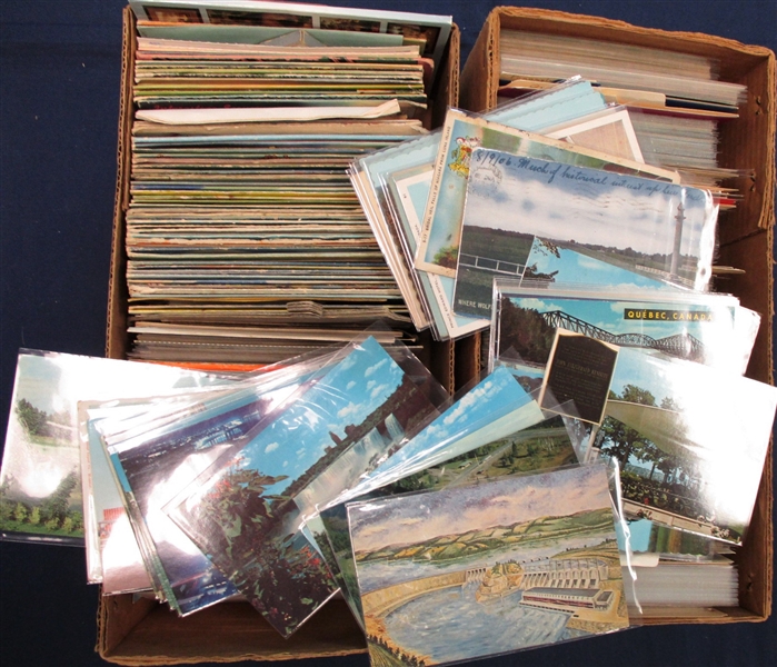 Two Boxes of Miscellaneous Postcards, (Est $125-150)