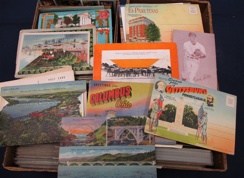 Two Boxes of Miscellaneous Postcards, (Est $125-150)