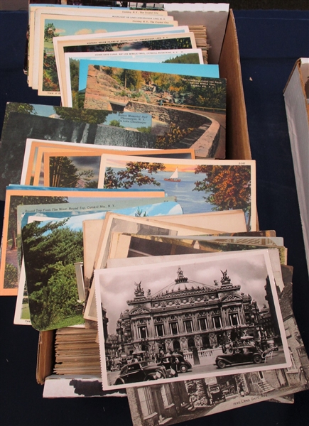 Two Boxes of Miscellaneous Postcards, (Est $100-150)