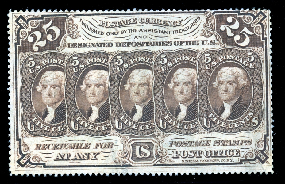 USA Scott PC3, 25c Jefferson, Postage Currency, VF (SCV $240)