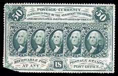 USA Scott PC4, 50c Washington, Postage Currency, Fault (SCV $325)