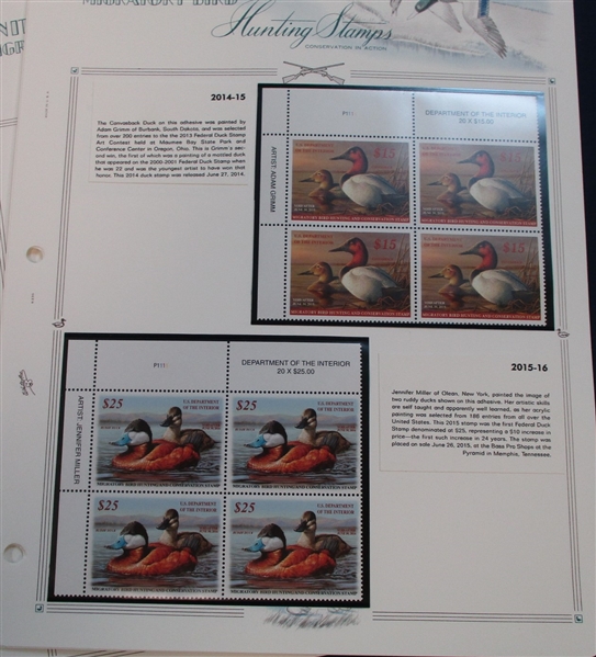 USA Duck Stamp Plate Block Collection Complete 1972-2019 (Face $2600)