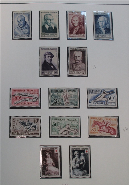 France Mint Collection in SAFE Hingeless Album, 1938-1959 (Est $350-500)