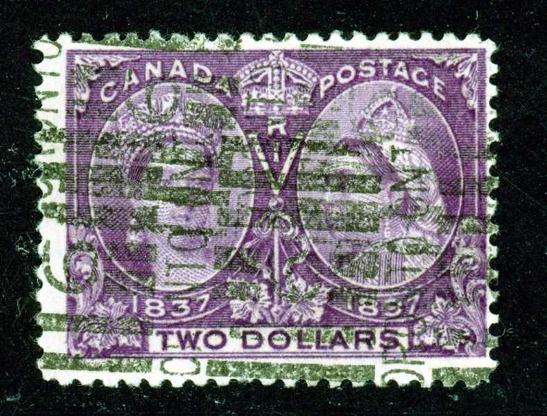 Canada Scott 62 Used, Fine, $2 Jubilee,  Toronto Roller Cancel (SCV $550)