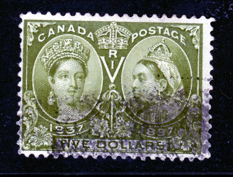 Canada Scott 65 Used Fine, $5 Jubilee (SCV $1000)