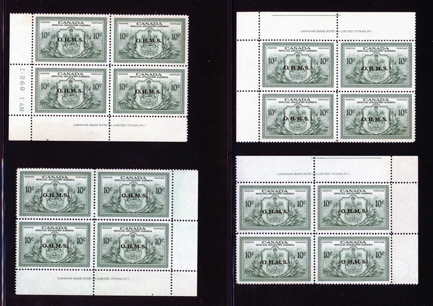 Canada Scott EO1-EO2 Mint Matching Sets of Plate Blocks (UTC $900)