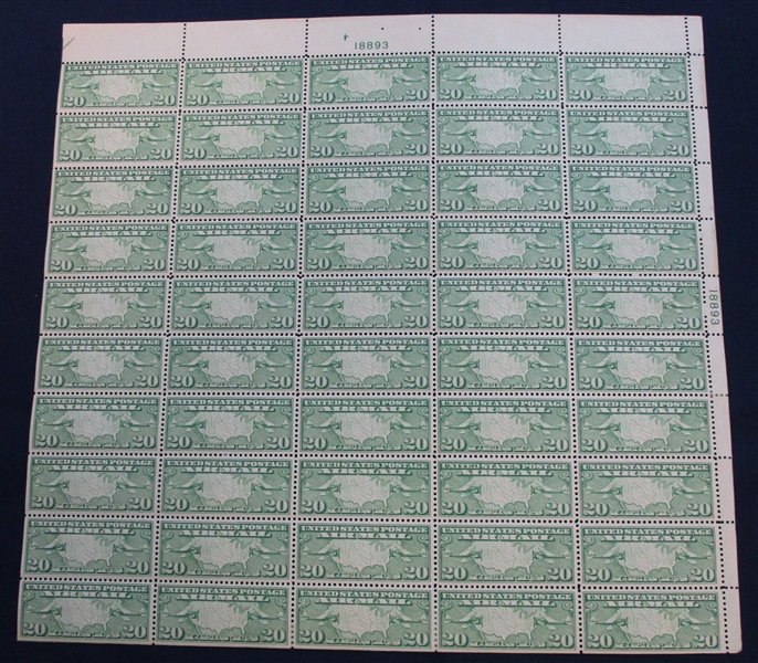 USA Scott C7-9 Mint Complete Set in Full Sheets of 50 (Est $350-500)