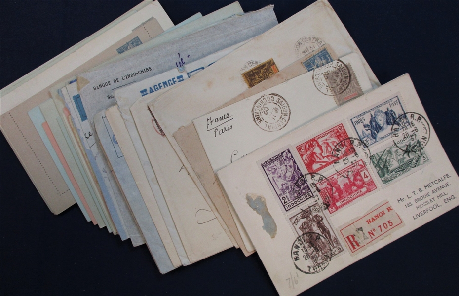 Indochina/French Offices in China Covers and Postal Stationery (Est $200-300)