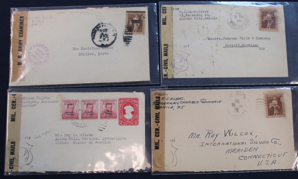 Philippines WW2 Censored Cover Group (Est $100-150) 