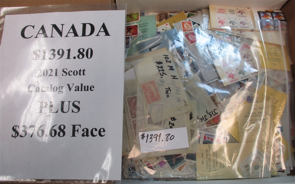 Pizza Box Filled with Canada Better and Postage (Est $300-400)