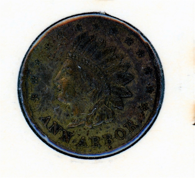1863 Civil War Store Card Token - Philip Bach Dry Goods, R6 AU (Est $100-150)