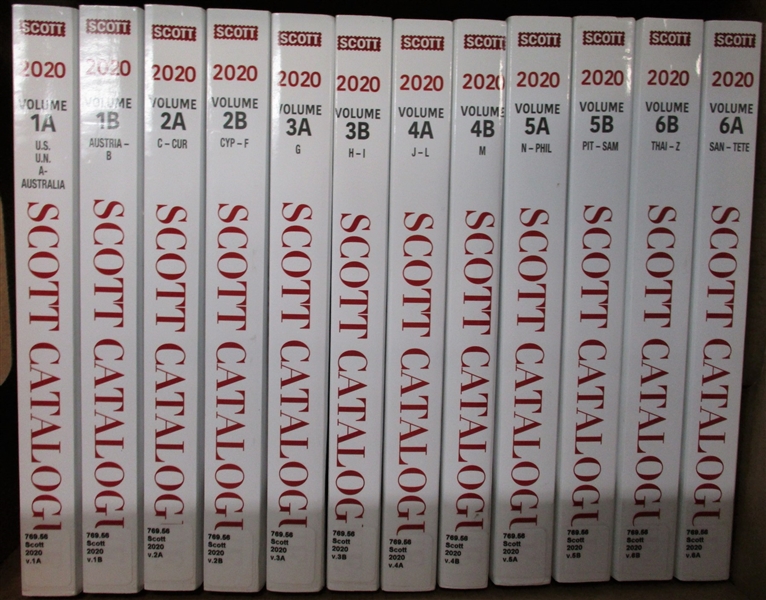 2020 Scott Catalogs - 12-Volume Set, Used But in Like-New Condition (Est $350-450)