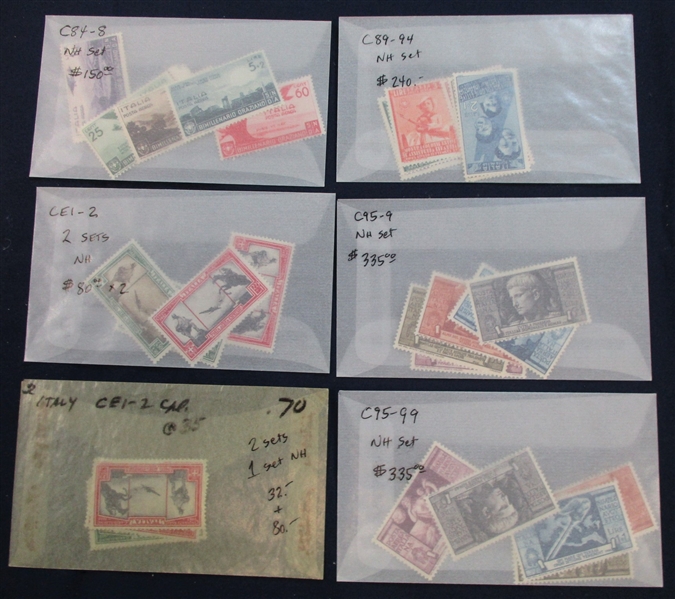Italy Better Mint Back of Book in Glassines, Much MNH (SCV $2800+)