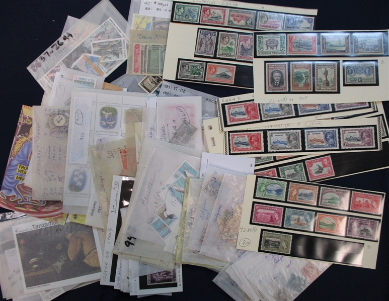 Small Box Holding a Hodge-Podge of Stamps/Souvenir Sheets (Est $150-200)