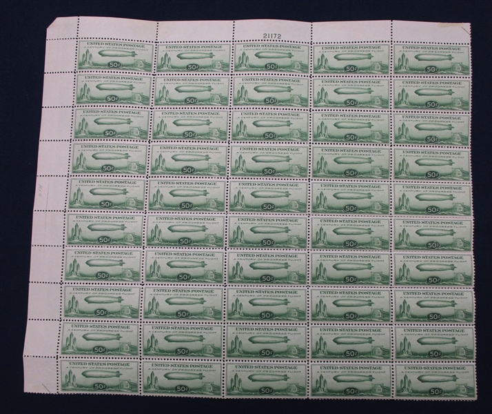 USA Scott C18 MNH Full Sheet of 50, F-VF, Top Plate #21172 (SCV $4500)