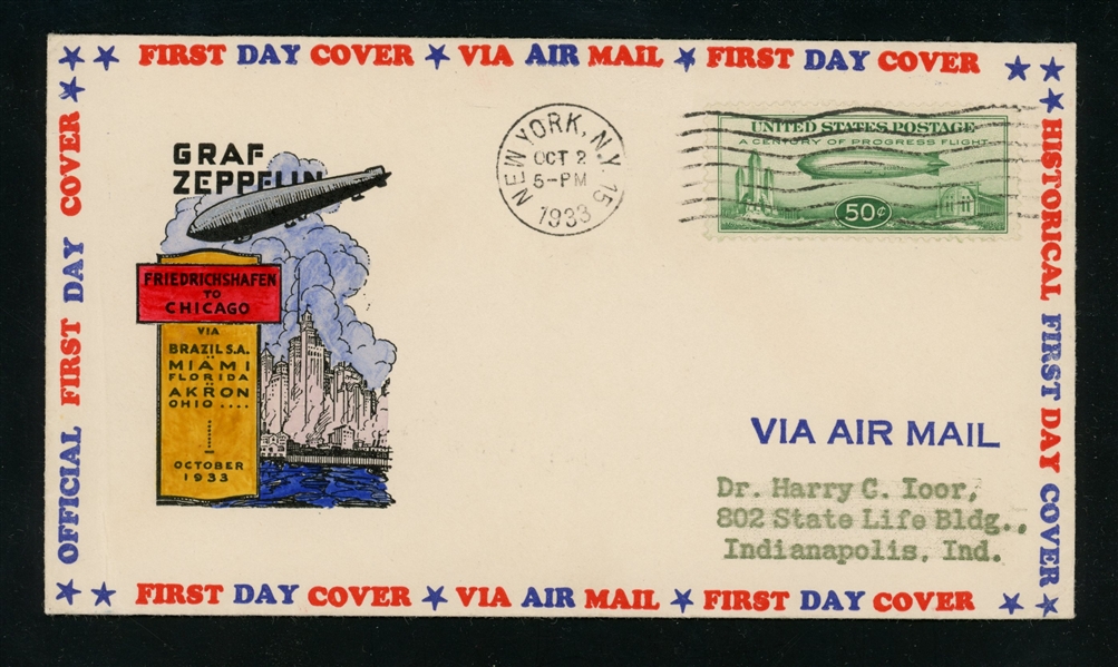 USA Scott C18 First Day Cover, Harry Ioor, New York (SCV $250)
