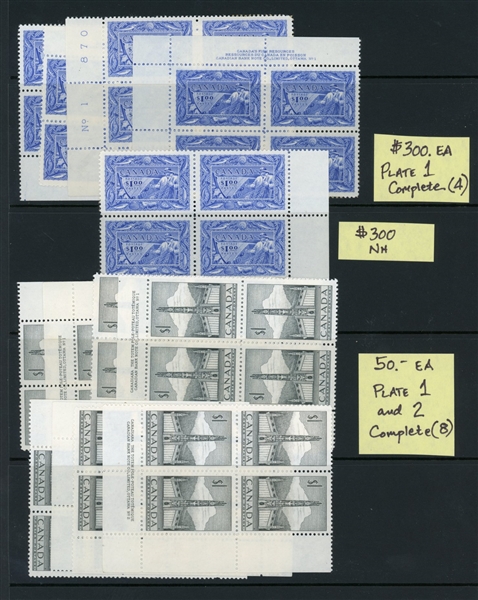 Canada Better Mint Plate Blocks (UTC $4700)