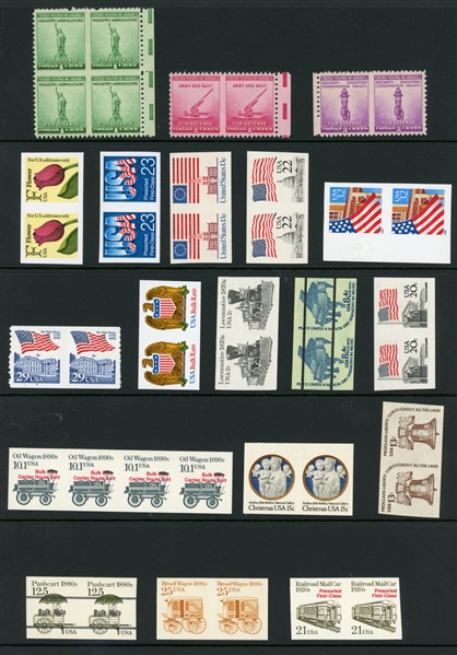 USA Group of 19 MNH Imperf Pairs (SCV $523)