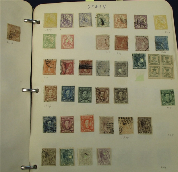 Spain and Colonies Used Collection on Homemade Pages (Est $150-200)