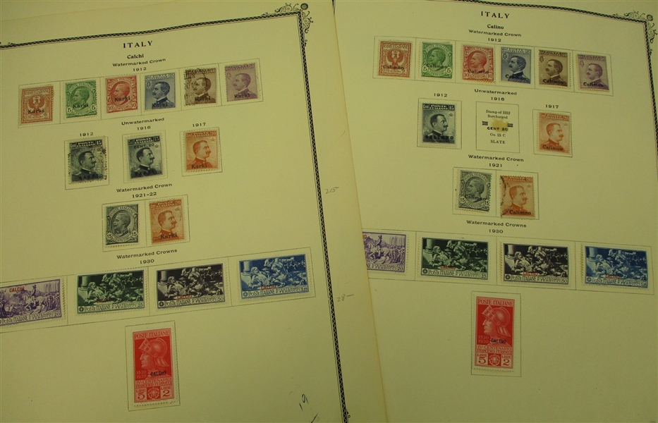Italy Aegean Islands Collection Remainder on Scott Pages (Est $750-1000)