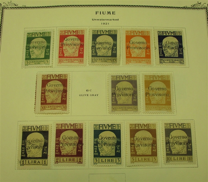 Fiume Collection on Scott Pages (Est $500-800)