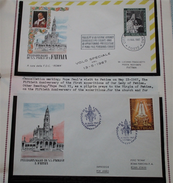 Vatican City Collection of First Days, Maxi Cards and Special Event Covers (Est $100-150)