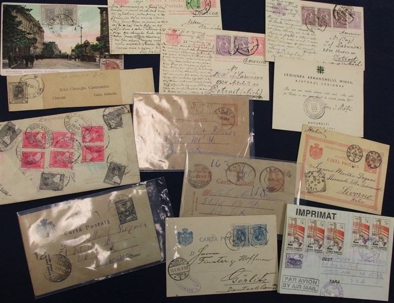 Romania/Bulgaria Postal History Group of Covers/Cards (Est $100-150)