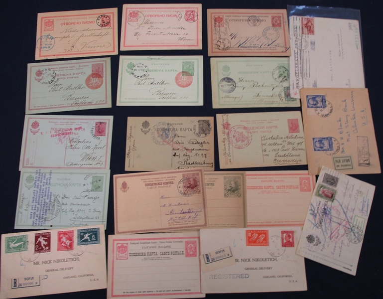 Romania/Bulgaria Postal History Group of Covers/Cards (Est $100-150)